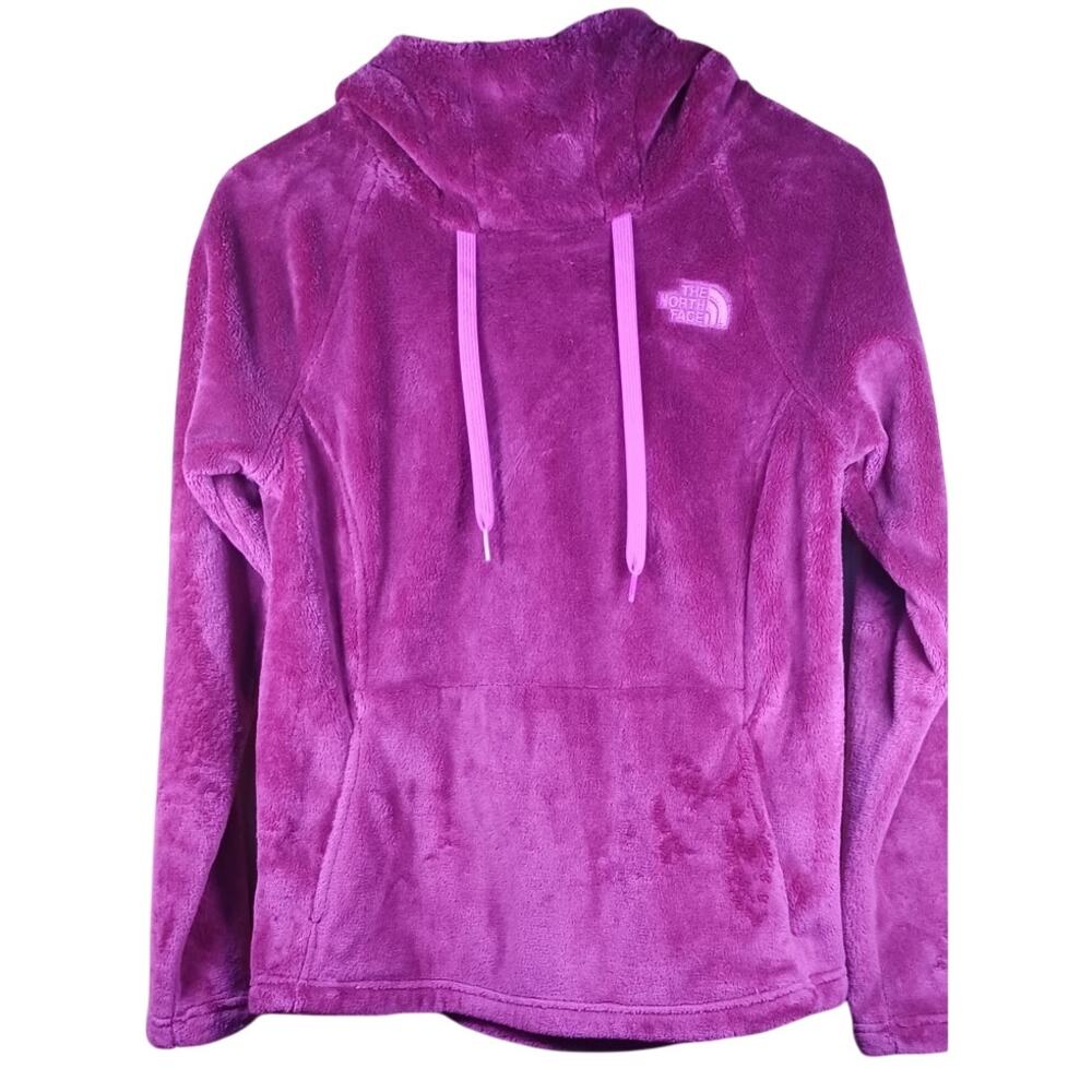The North Face Women' Bellarine Pullover Hoodie Pink Raschel Fleece Size Small